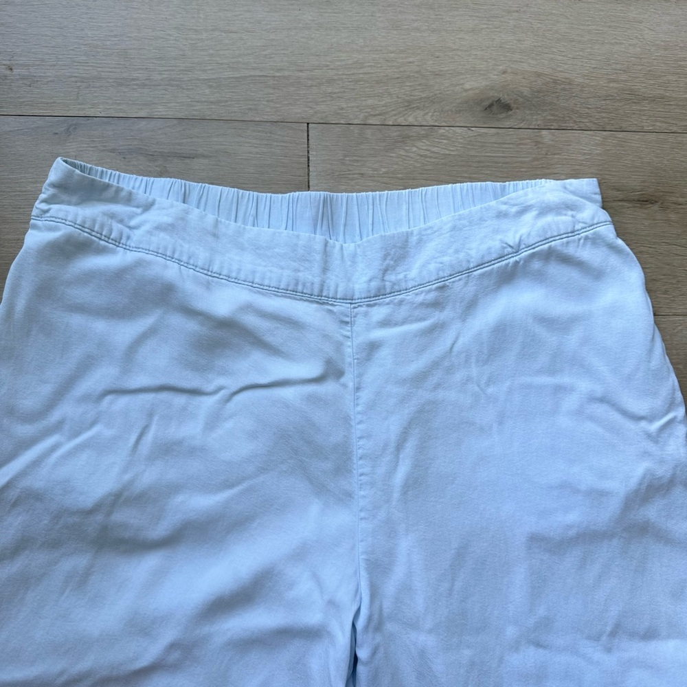 Anthropologie Calligraphie Lyocell Lace Trim Culottes Wide Leg Crop Pants L - Picture 3 of 9